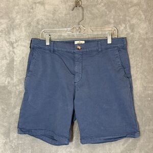 Marine Layer Chino Shorts 34 Blue Coastal Nautical Casual Organic Cotton Blend